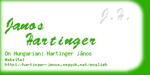 janos hartinger business card